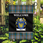 Dunn Tartan Crest Black Garden Flag